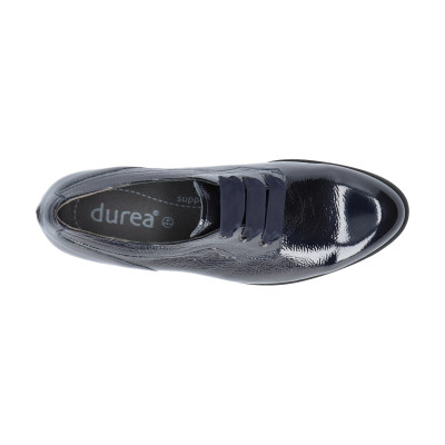 Durea 6241 blauw lak H-wijdte veterschoen bij Krisman & Westeneng