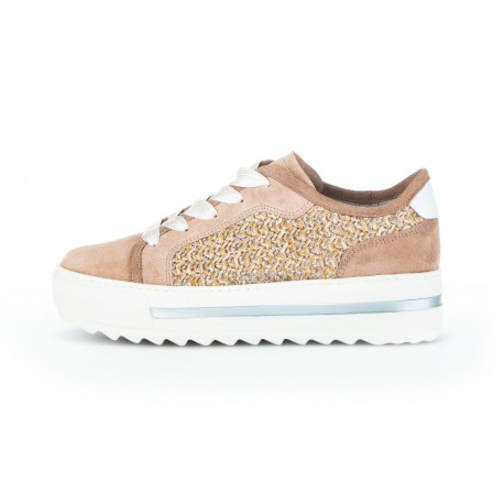 Gabor dames sneaker / veterschoen | 86.492.84 | Beige | G-wijdte