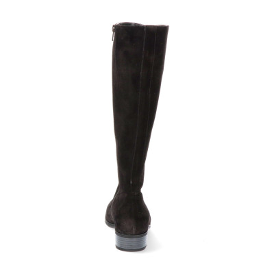 Durea lange laars 9644 zwart suede H wijdte bij Krisman & Westeneng