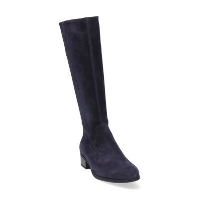 Durea lange laars 9644 blauw suede H-wijdte bij Krisman & Westeneng 