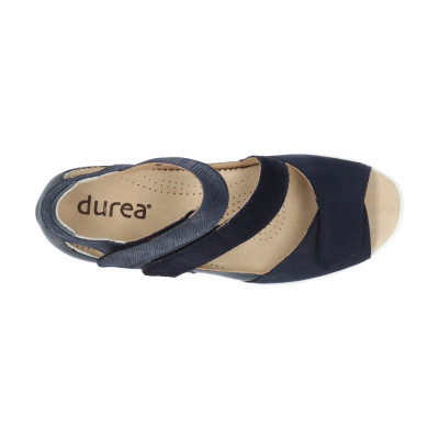 Durea sandaal dichte hiel 7406 blauw wijdte H bij Krisman&Westeneng