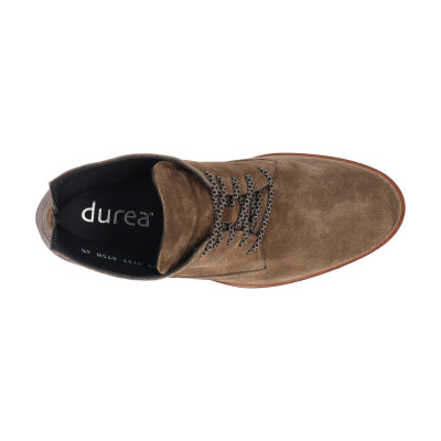 Durea veterlaarsje op hak taupe suede wijdte H 9777 bij Krisman