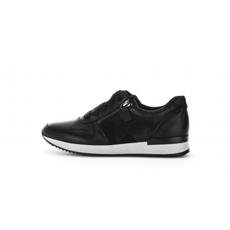 zwart leer  Gabor sneaker 33.420.27   bij Krisman&Westeneng