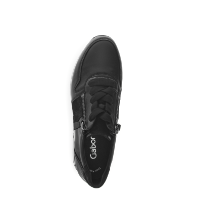 zwart leer  Gabor sneaker 33.420.27   bij Krisman&Westeneng