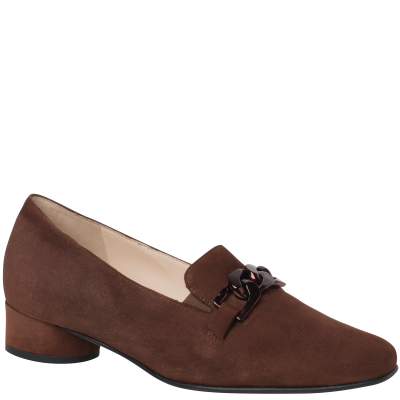 Hassia bruin suede pump H-wijdte bij Krisman&Westeneng