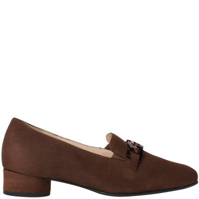 Hassia bruin suede pump H-wijdte bij Krisman&Westeneng
