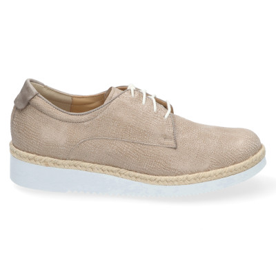 taupe Durea veterschoen 6191.0856 wijdte H bij Krisman&Westeneng