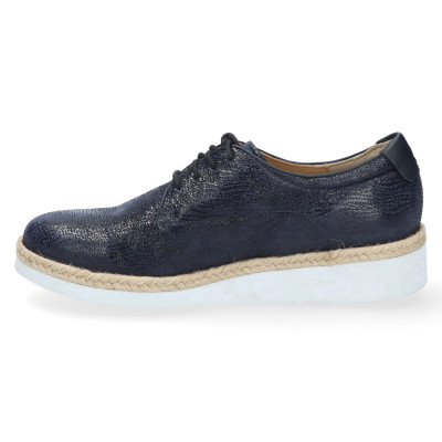 Durea blauw geklede veterschoen wijdte H6191 829 bij Krisman&Westeneng