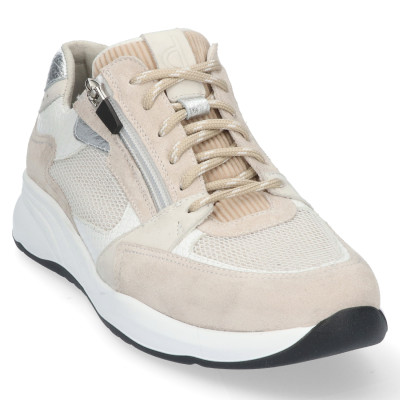 Durea beige combi sneaker wijdte H 6295 bij Krisman & Westeneng