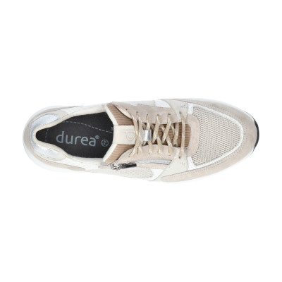 Durea beige combi sneaker wijdte H 6295 bij Krisman & Westeneng