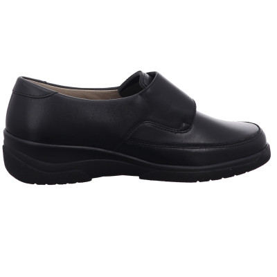 Solidus klittenbandschoenzwart stretchleer | 23582 Hedda | extra soft