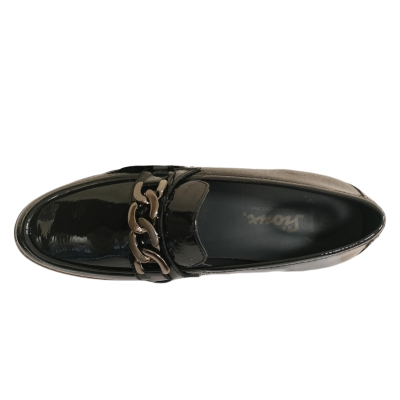 Sioux instapper 67767 Meredith Blauw lak H-wijdte uitneembaar voetbed