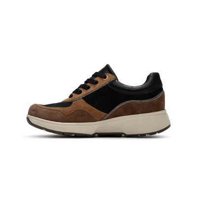 Xsensible Stretchwalker sneaker dark brown Lima bij Krisman&Westeneng
