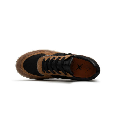 Xsensible Stretchwalker sneaker dark brown Lima bij Krisman&Westeneng