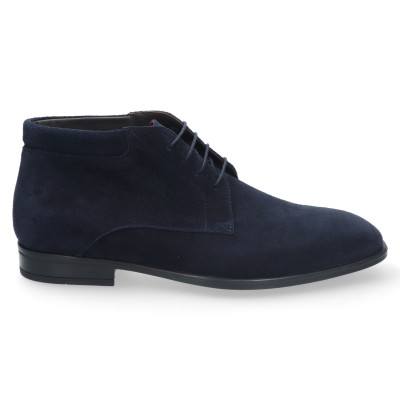 Gijs heren boot blauw suede wijdte K 2142 bij Krisman&Westeneng