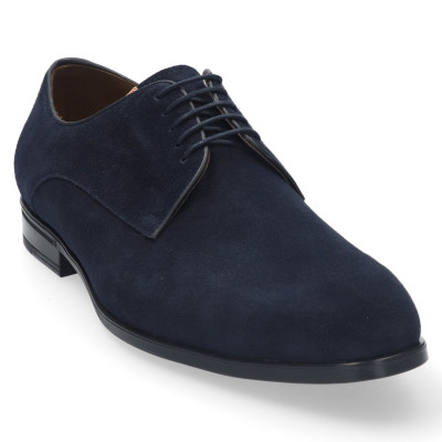 blauw suede Gijs veterschoen wijdte h 2141 bij Krisman&Westeneng