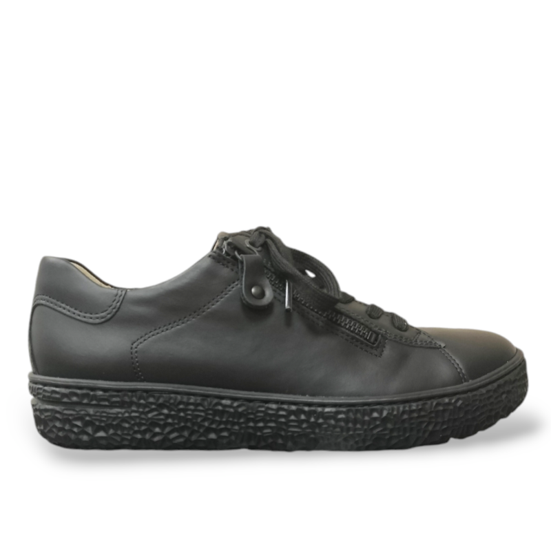 Hartjes Phil 1621402 veterschoen met rits, zwart glad leer H- wijdte