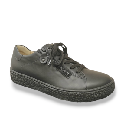 Hartjes Phil 1621402 veterschoen met rits, zwart glad leer H- wijdte