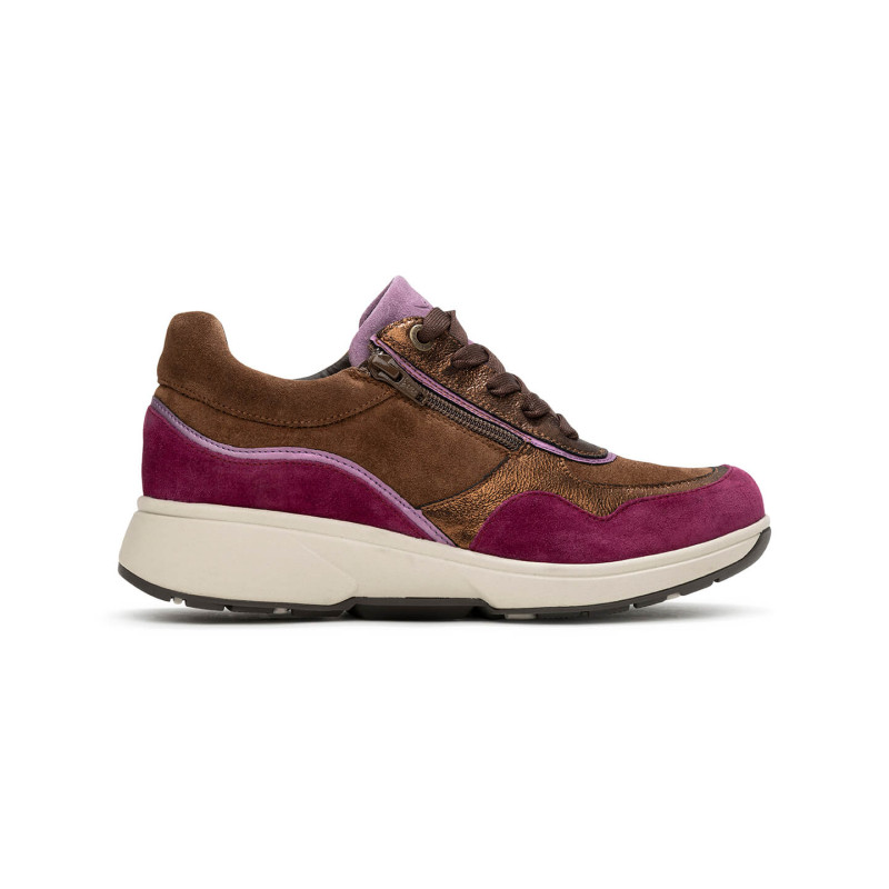 Xsensible Stretchwalker sneaker Lima bruin combi bij Krisman&Westeneng