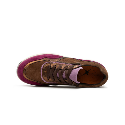 Xsensible Stretchwalker sneaker Lima bruin combi bij Krisman&Westeneng