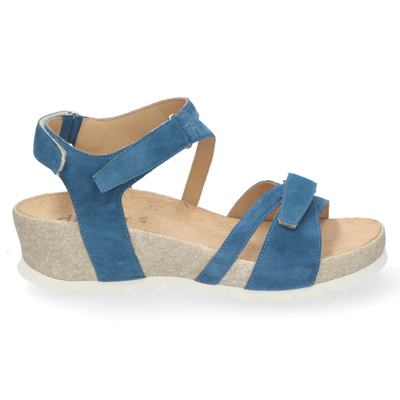 Durea damessandaal met uitneembaar voetbed 7421 028 Jeans K-wijdte